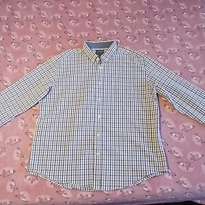 Mason James Navy and White Plaid Shirt Size XL